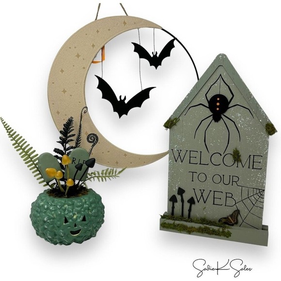 Hyde & Eek 11" Plastic Pumpkin & Plants Artificial Halloween Decor - Target - Picture 5 of 5